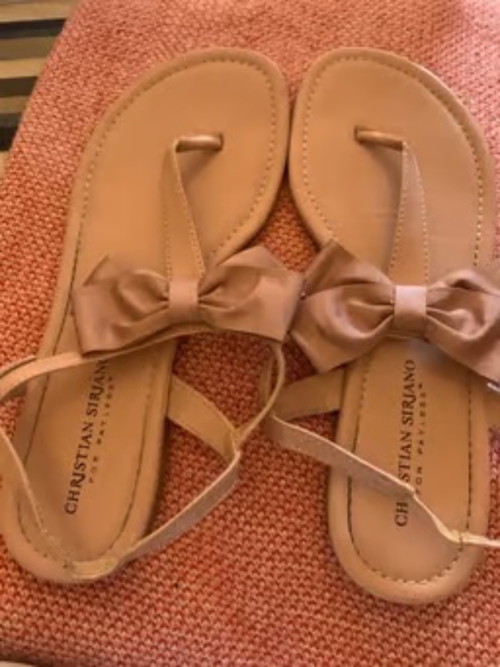 christian siriano size 7.5 sandal shoes w/ bow lot6533